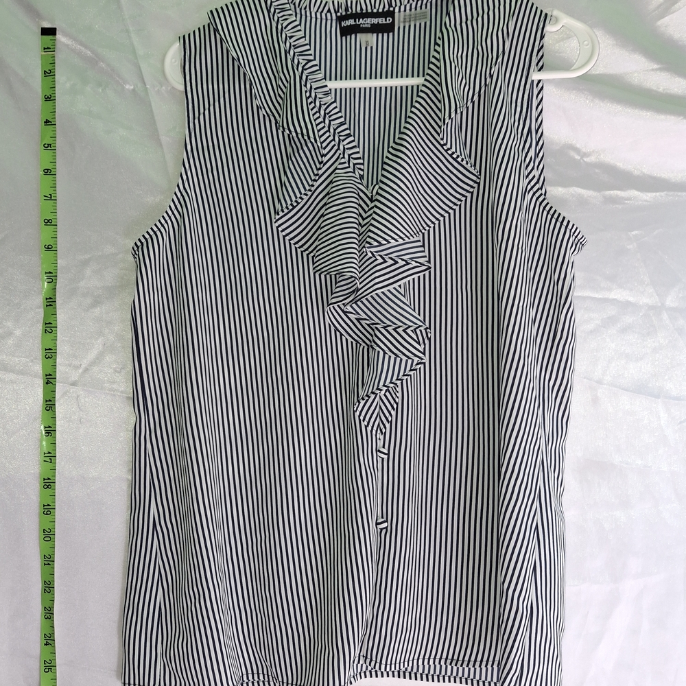 Karl Lagerfeld Black and White Striped Blouse